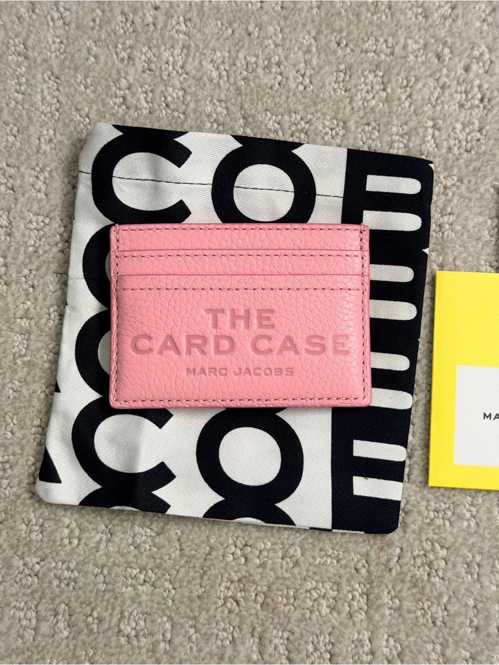 Marc Jacobs Pink Leather Card Case with Logo Detail
